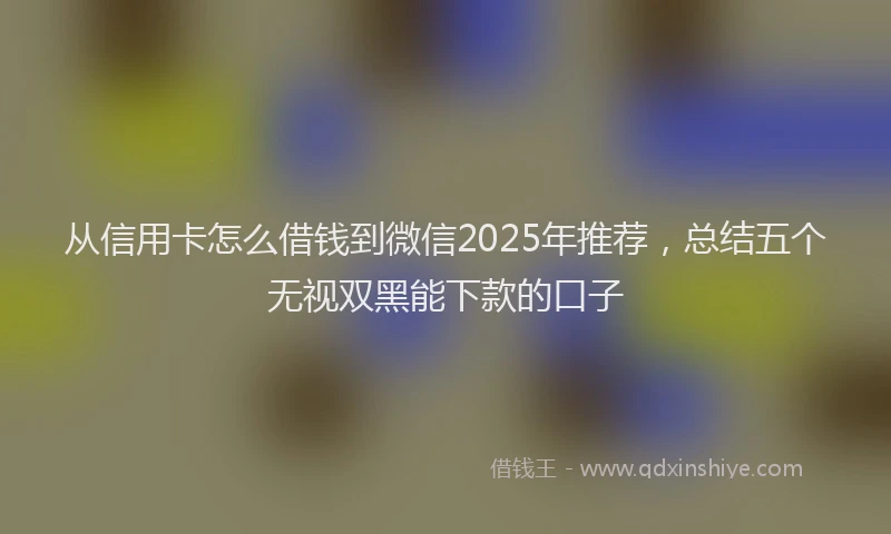 从信用卡怎么借钱到微信2025年推荐，总结五个无视双黑能下款的口子