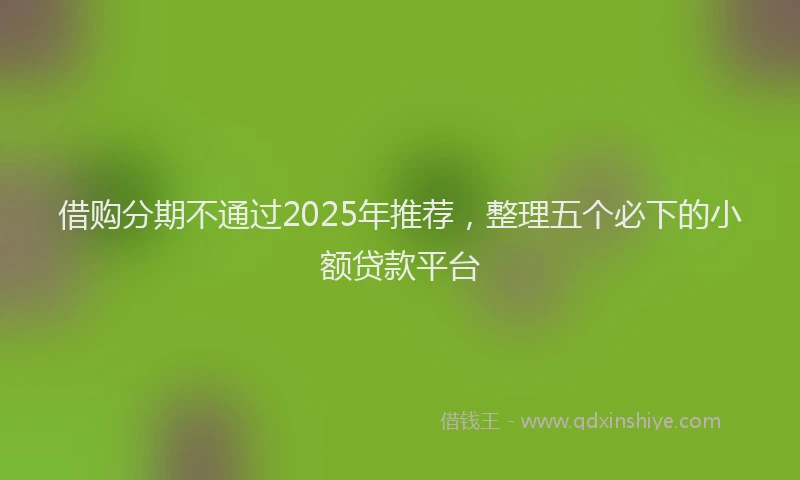 借购分期不通过2025年推荐，整理五个必下的小额贷款平台