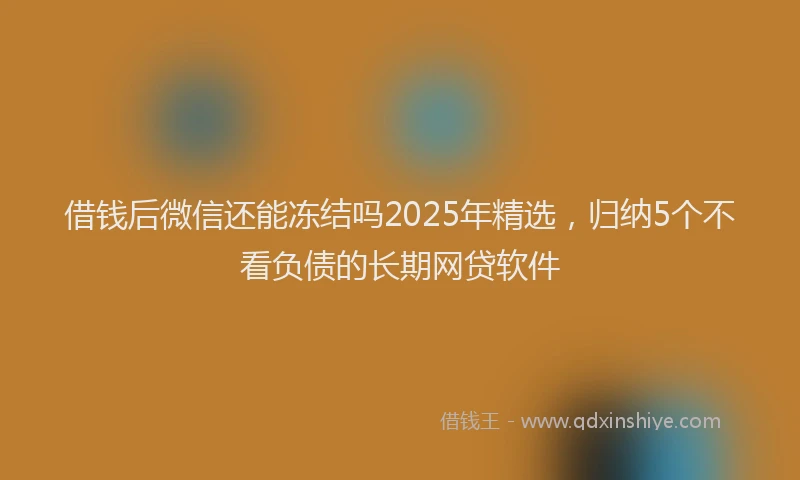 借钱后微信还能冻结吗2025年精选，归纳5个不看负债的长期网贷软件