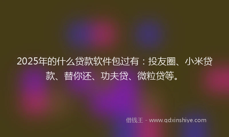 2025年的什么贷款软件包过有：投友圈、小米贷款、替你还、功夫贷、微粒贷等。
