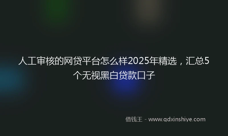 人工审核的网贷平台怎么样2025年精选，汇总5个无视黑白贷款口子