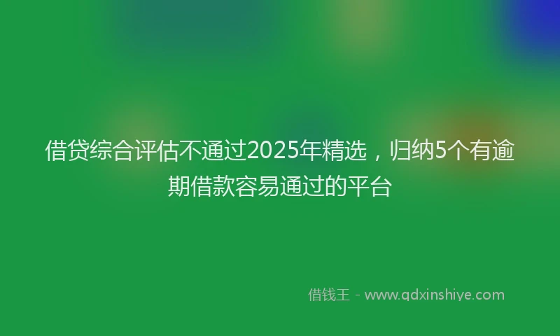 借贷综合评估不通过2025年精选，归纳5个有逾期借款容易通过的平台