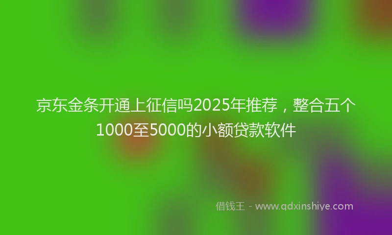 京东金条开通上征信吗2025年推荐，整合五个1000至5000的小额贷款软件