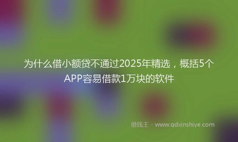 为什么借小额贷不通过2025年精选，概括5个APP容易借款1万块的软件