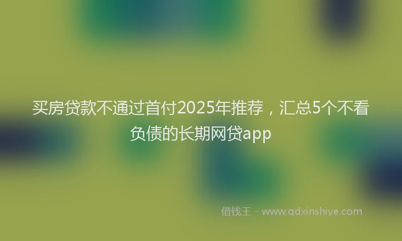 买房贷款不通过首付2025年推荐，汇总5个不看负债的长期网贷app
