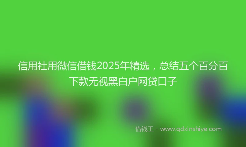 信用社用微信借钱2025年精选，总结五个百分百下款无视黑白户网贷口子