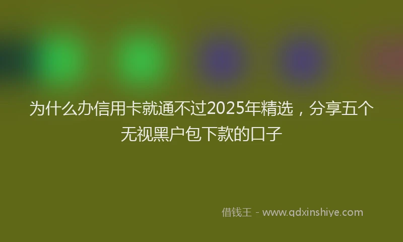 为什么办信用卡就通不过2025年精选，分享五个无视黑户包下款的口子