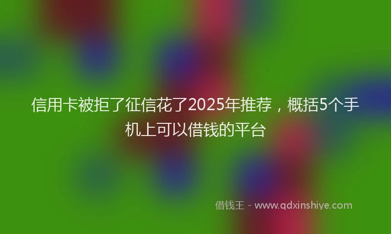 信用卡被拒了征信花了2025年推荐，概括5个手机上可以借钱的平台