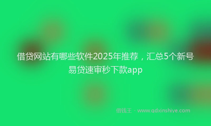 借贷网站有哪些软件2025年推荐，汇总5个新号易贷速审秒下款app