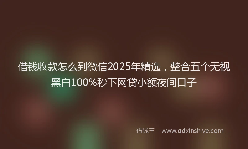 借钱收款怎么到微信2025年精选，整合五个无视黑白100%秒下网贷小额夜间口子