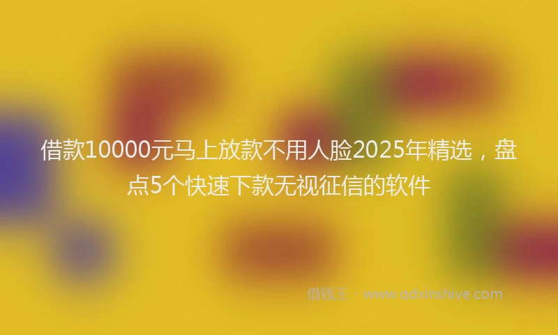 借款10000元马上放款不用人脸2025年精选，盘点5个快速下款无视征信的软件