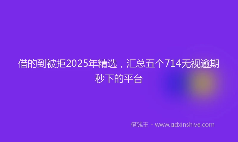 借的到被拒2025年精选，汇总五个714无视逾期秒下的平台