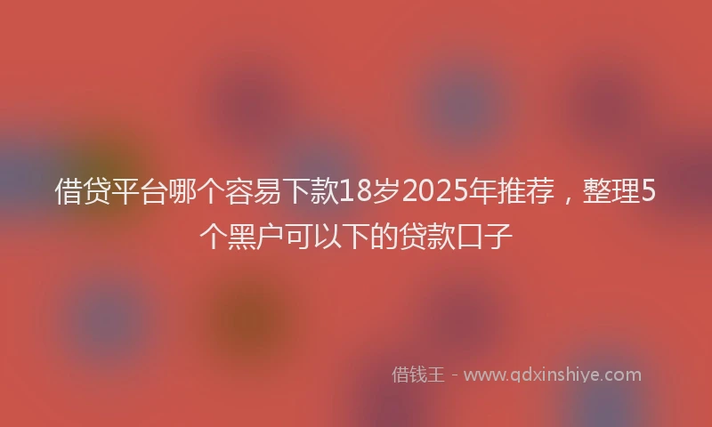 借贷平台哪个容易下款18岁2025年推荐，整理5个黑户可以下的贷款口子