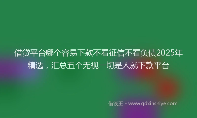 借贷平台哪个容易下款不看征信不看负债2025年精选，汇总五个无视一切是人就下款平台