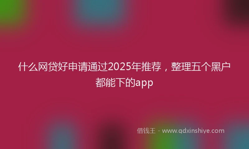 什么网贷好申请通过2025年推荐，整理五个黑户都能下的app