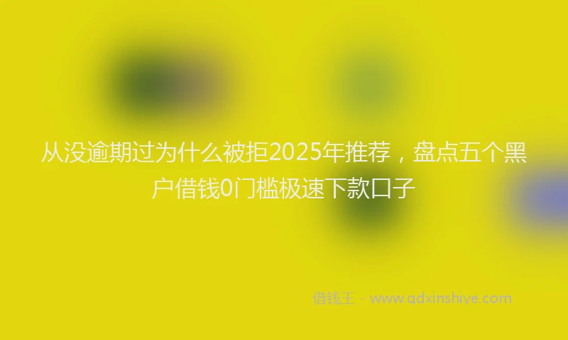 从没逾期过为什么被拒2025年推荐，盘点五个黑户借钱0门槛极速下款口子