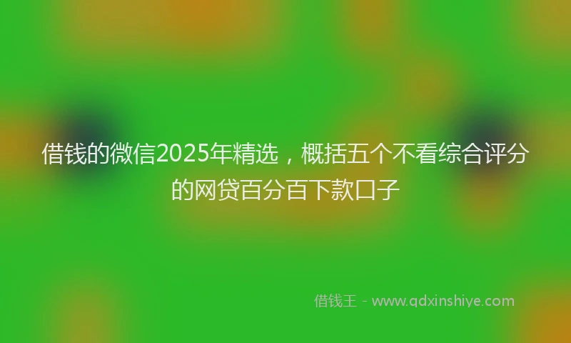 借钱的微信2025年精选，概括五个不看综合评分的网贷百分百下款口子