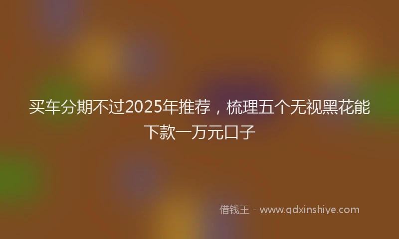 买车分期不过2025年推荐，梳理五个无视黑花能下款一万元口子