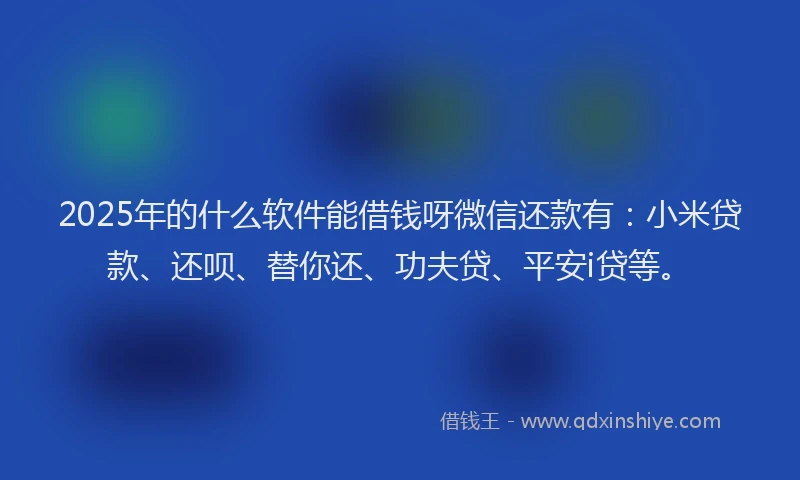 2025年的什么软件能借钱呀微信还款有：小米贷款、还呗、替你还、功夫贷、平安i贷等。