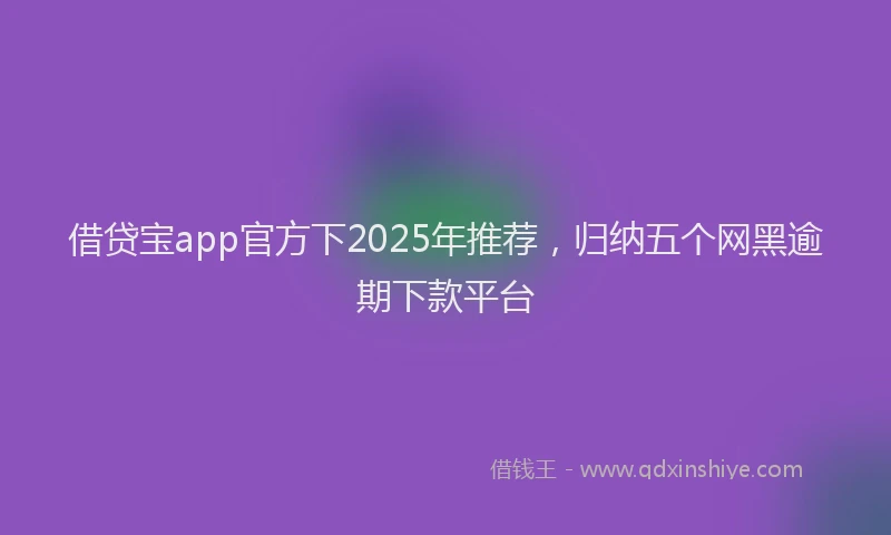 借贷宝app官方下2025年推荐，归纳五个网黑逾期下款平台