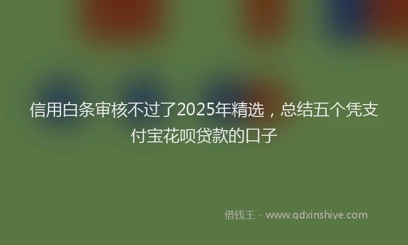 信用白条审核不过了2025年精选，总结五个凭支付宝花呗贷款的口子