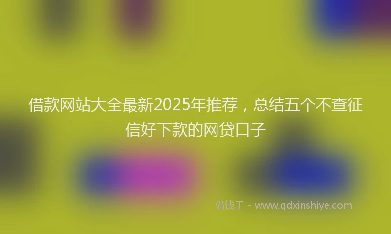 借款网站大全最新2025年推荐，总结五个不查征信好下款的网贷口子