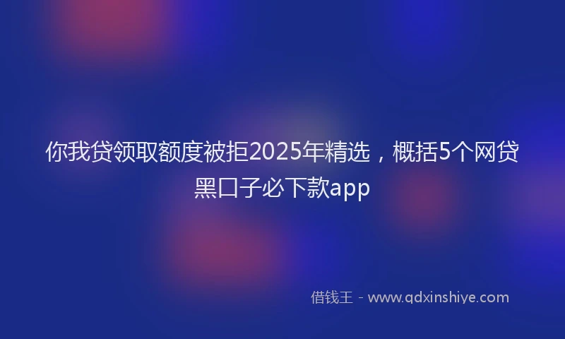 你我贷领取额度被拒2025年精选，概括5个网贷黑口子必下款app
