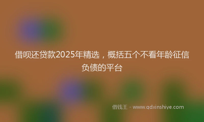 借呗还贷款2025年精选，概括五个不看年龄征信负债的平台