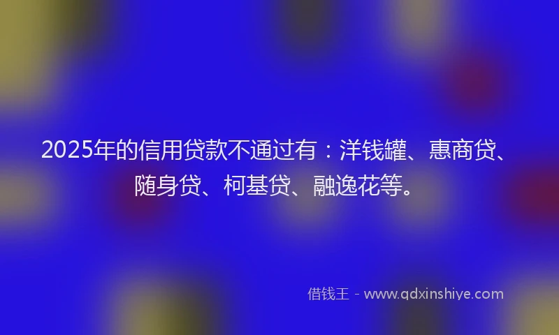 2025年的信用贷款不通过有：洋钱罐、惠商贷、随身贷、柯基贷、融逸花等。