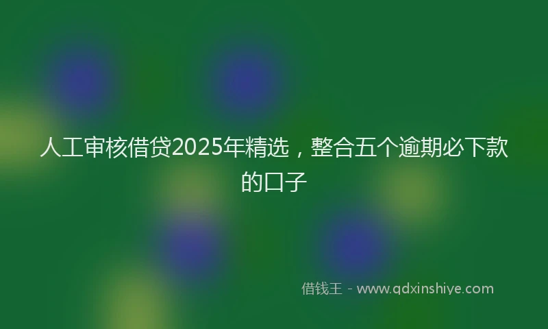人工审核借贷2025年精选，整合五个逾期必下款的口子