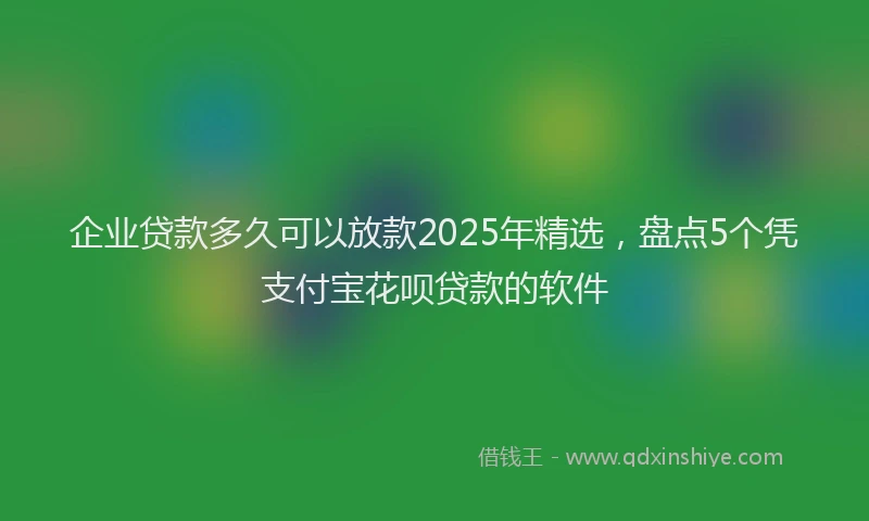企业贷款多久可以放款2025年精选，盘点5个凭支付宝花呗贷款的软件