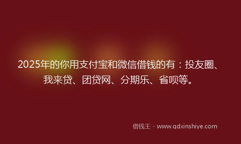 2025年的你用支付宝和微信借钱的有：投友圈、我来贷、团贷网、分期乐、省呗等。