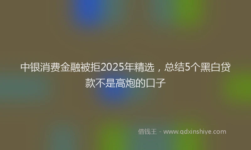 中银消费金融被拒2025年精选，总结5个黑白贷款不是高炮的口子
