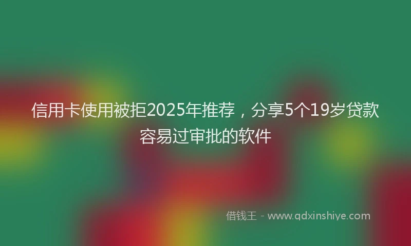 信用卡使用被拒2025年推荐，分享5个19岁贷款容易过审批的软件