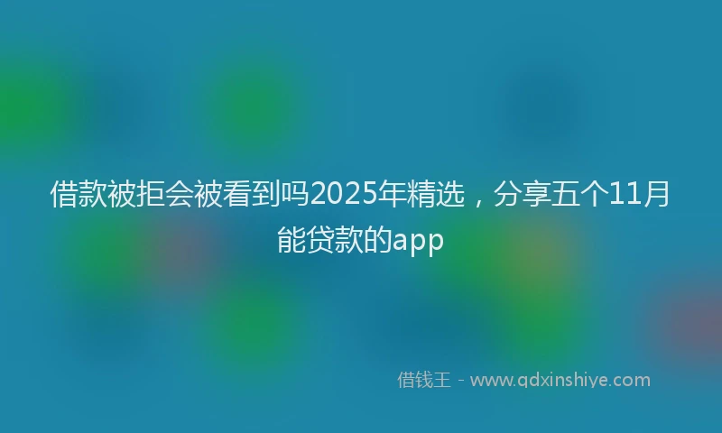 借款被拒会被看到吗2025年精选，分享五个11月能贷款的app