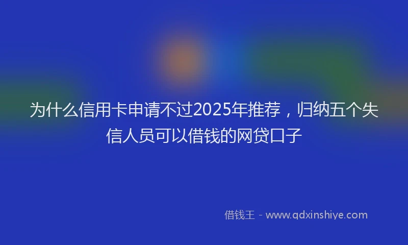 为什么信用卡申请不过2025年推荐，归纳五个失信人员可以借钱的网贷口子