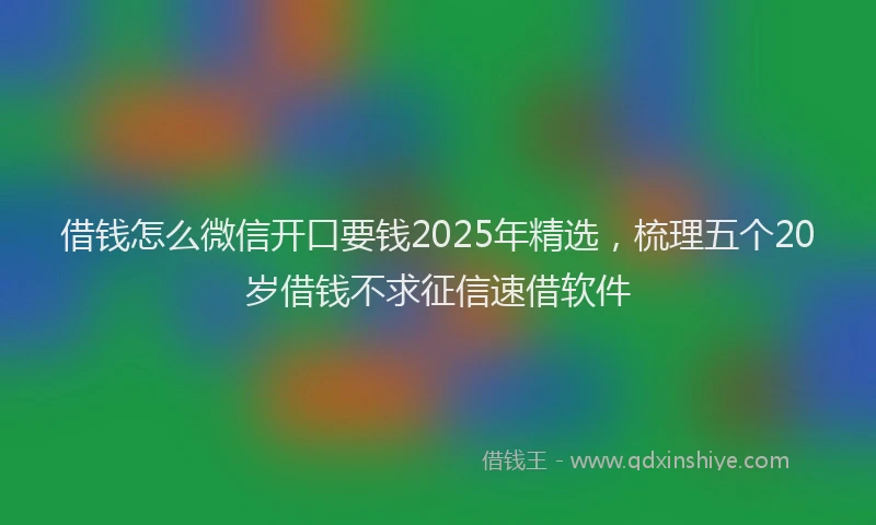 借钱怎么微信开口要钱2025年精选，梳理五个20岁借钱不求征信速借软件