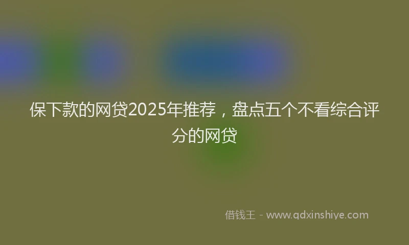 保下款的网贷2025年推荐，盘点五个不看综合评分的网贷