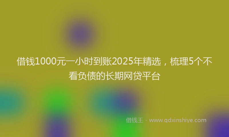 借钱1000元一小时到账2025年精选，梳理5个不看负债的长期网贷平台