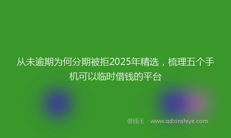 从未逾期为何分期被拒2025年精选，梳理五个手机可以临时借钱的平台