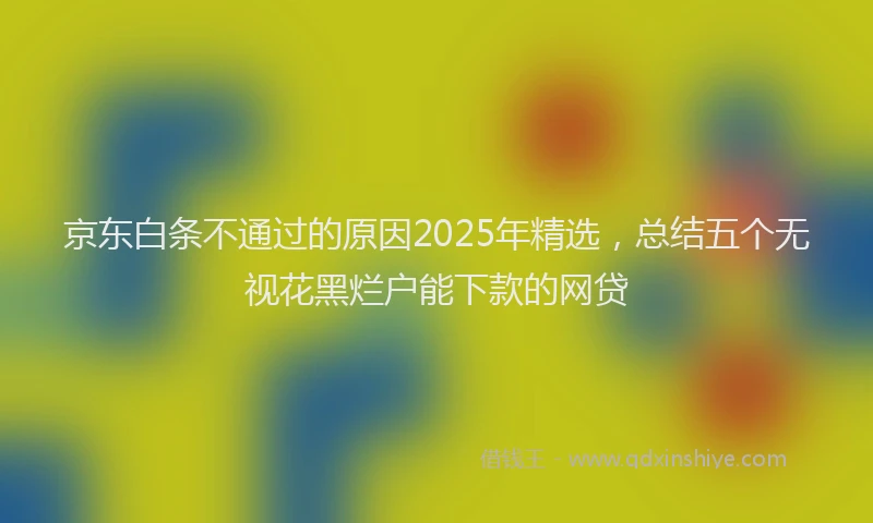 京东白条不通过的原因2025年精选，总结五个无视花黑烂户能下款的网贷
