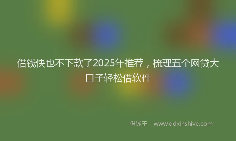借钱快也不下款了2025年推荐，梳理五个网贷大口子轻松借软件