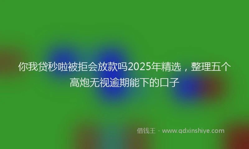 你我贷秒啦被拒会放款吗2025年精选，整理五个高炮无视逾期能下的口子