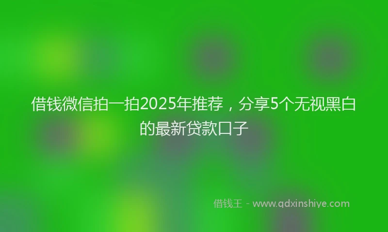 借钱微信拍一拍2025年推荐，分享5个无视黑白的最新贷款口子