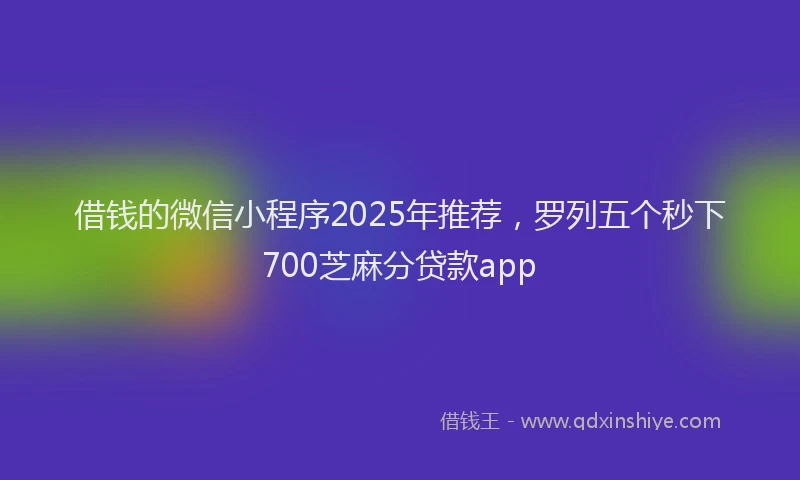 借钱的微信小程序2025年推荐，罗列五个秒下700芝麻分贷款app