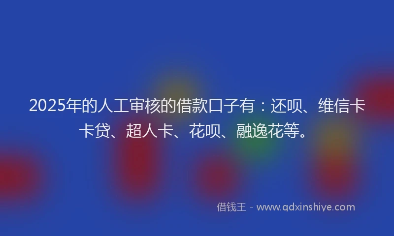 2025年的人工审核的借款口子有：还呗、维信卡卡贷、超人卡、花呗、融逸花等。
