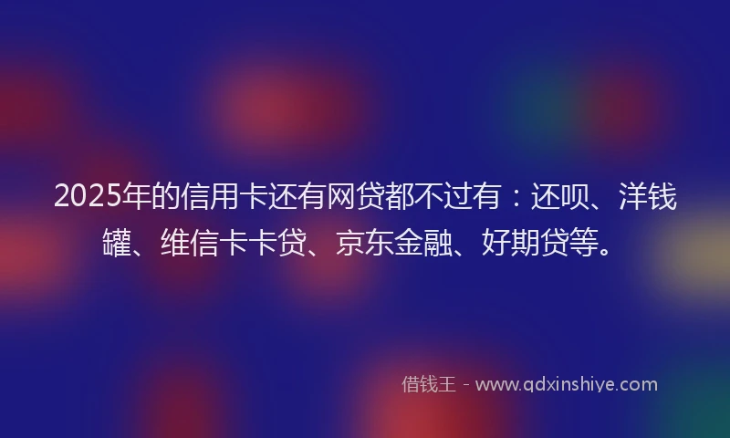 2025年的信用卡还有网贷都不过有：还呗、洋钱罐、维信卡卡贷、京东金融、好期贷等。
