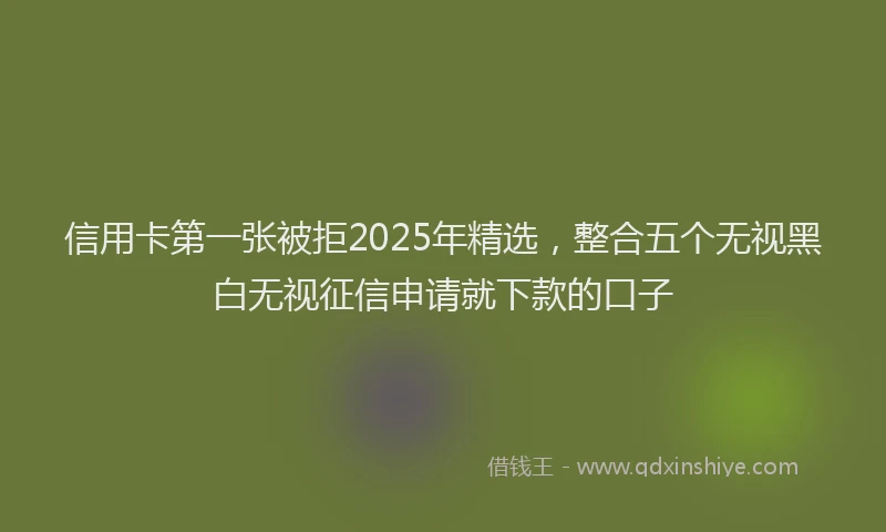 信用卡第一张被拒2025年精选，整合五个无视黑白无视征信申请就下款的口子