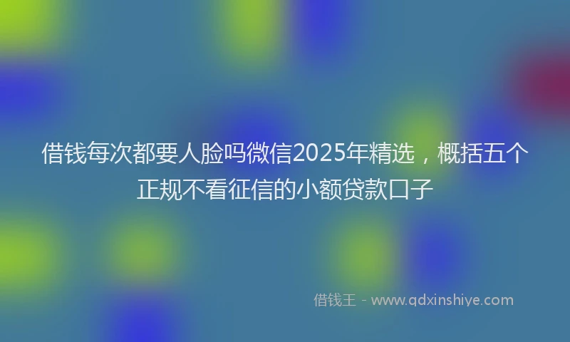 借钱每次都要人脸吗微信2025年精选，概括五个正规不看征信的小额贷款口子