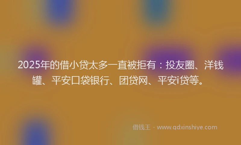 2025年的借小贷太多一直被拒有：投友圈、洋钱罐、平安口袋银行、团贷网、平安i贷等。